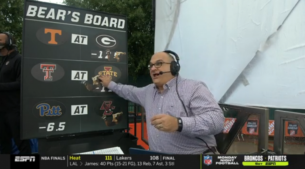 Chris Fallica Bear's Bank Week 7 2019 Picks On ESPN College Gameday  #SaturdaySelections - EvenYourOdds