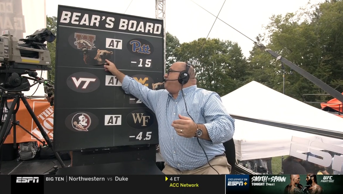 Bear's Bank Picks Chris Fallica Week 3 2021 College Football Picks on