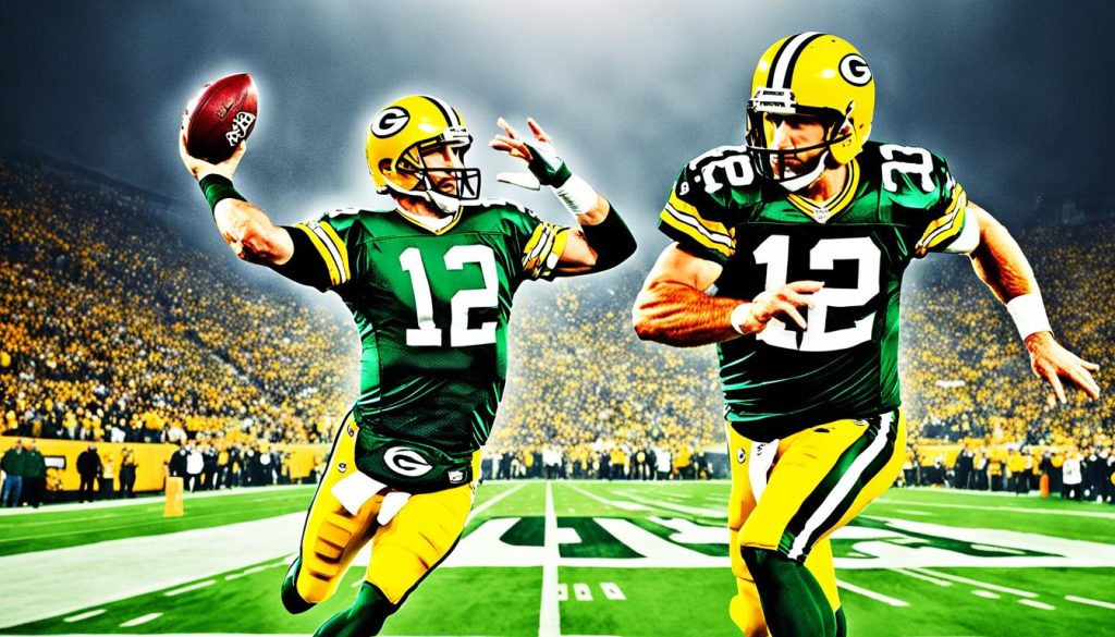 Brett Favre and Aaron Rodgers