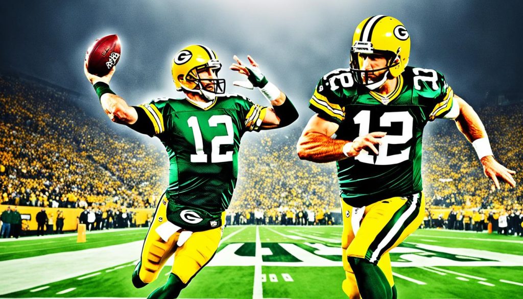 Brett Favre and Aaron Rodgers