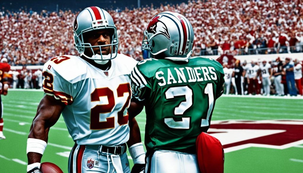 Cornerbacks Deion Sanders and Darrell Green