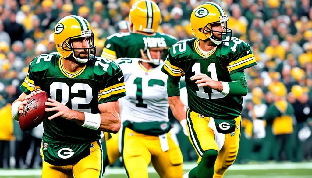 Early days of Favre and Rodgers