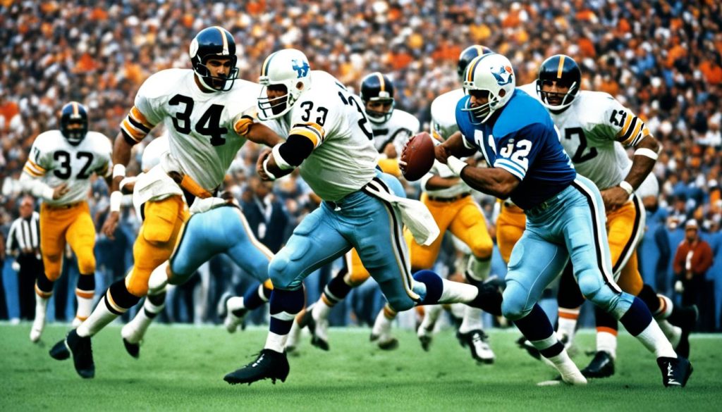 Pittsburgh Steelers' Franco Harris and Houston Oilers' Earl Campbell