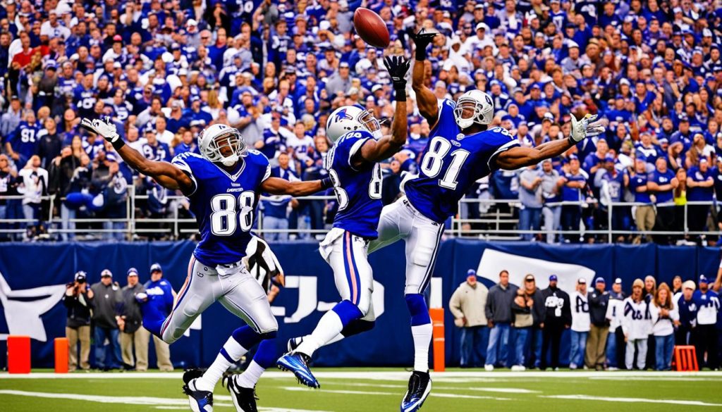 Randy Moss and Marvin Harrison in action