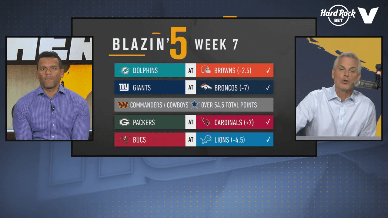 Colin Cowherd’s Blazin’ 5 Picks: NFL Week 7 in 2025