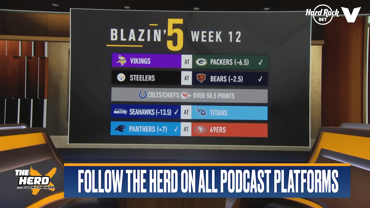 Colin Cowherd’s Blazin’ 5 Picks: NFL Week 12 in 2025
