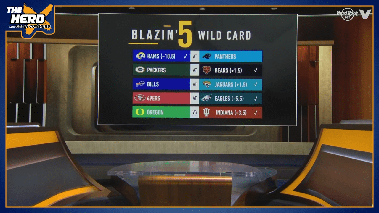 Colin Cowherd’s Blazin’ 5 Picks: NFL Wild Card Round in 2026